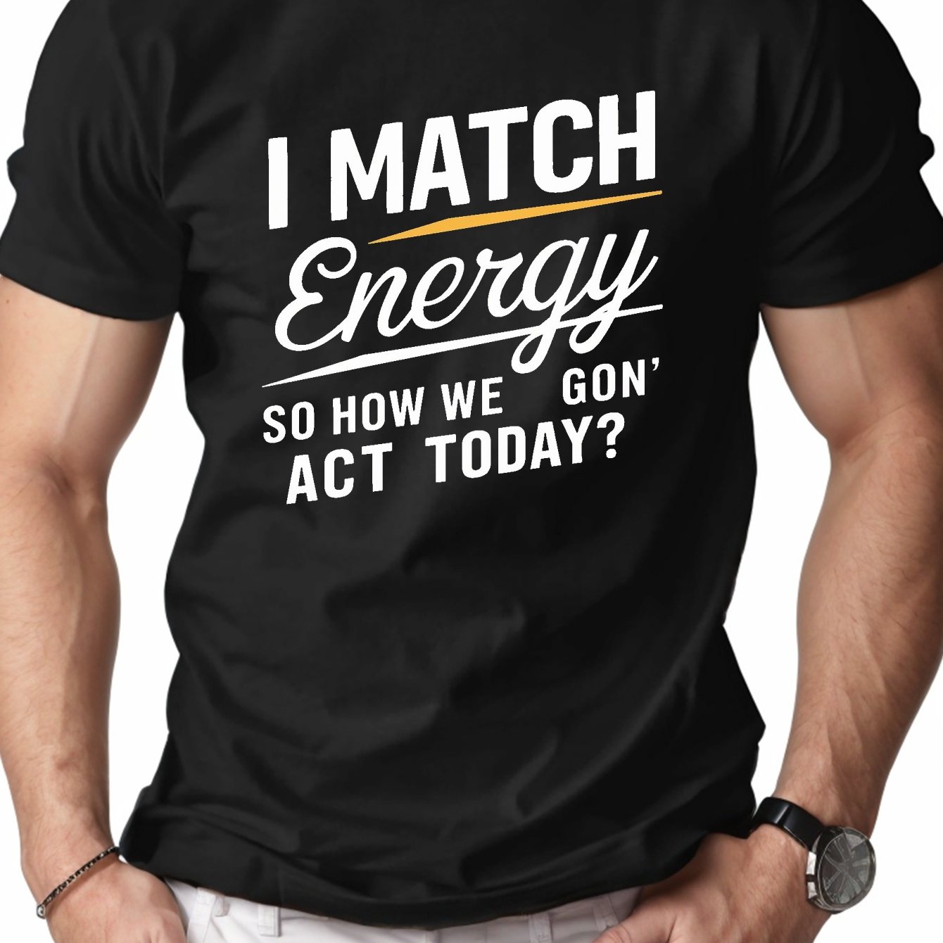 I MATCH Energy 1-pc pure cotton men's T-shirt comfort fit