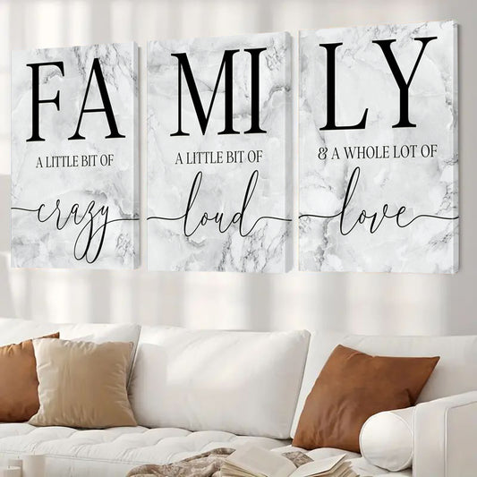 Modern Family Theme Poster With Wooden Frame For Room Decoration