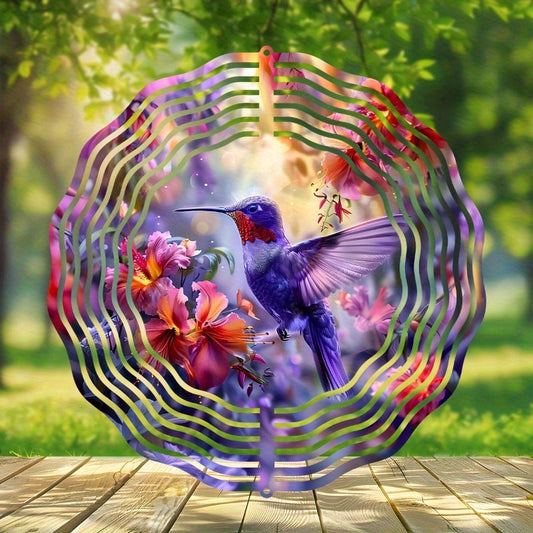 Metal Hummingbird Wind Spinners Indoor Outdoor Decor Art