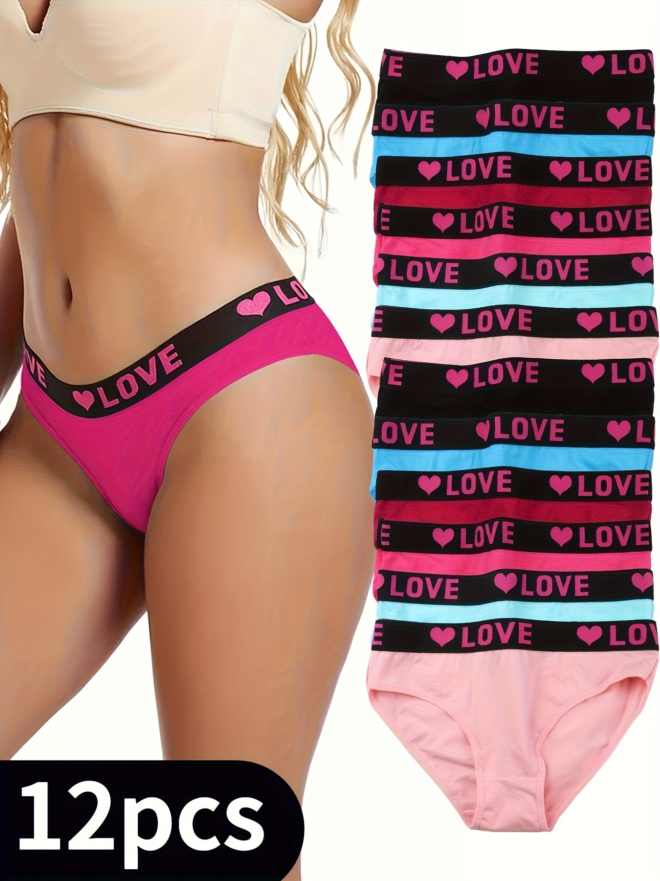 12-Pack Seamless Slim Briefs - Comfortable Breathable Stretch Briefs for Women
