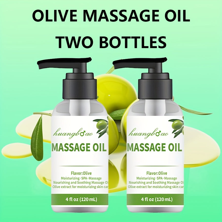 2pcs Sensual Olive Massage Oil - Smooth Gliding Formula