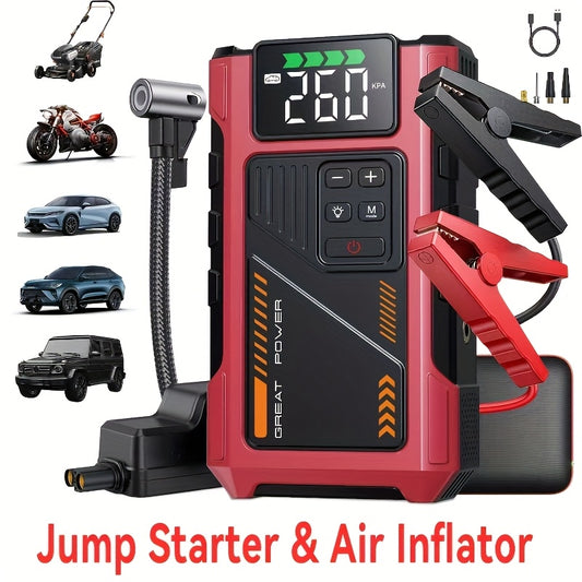 Portable Jump Starter 3000A Peak Power Car Compressor