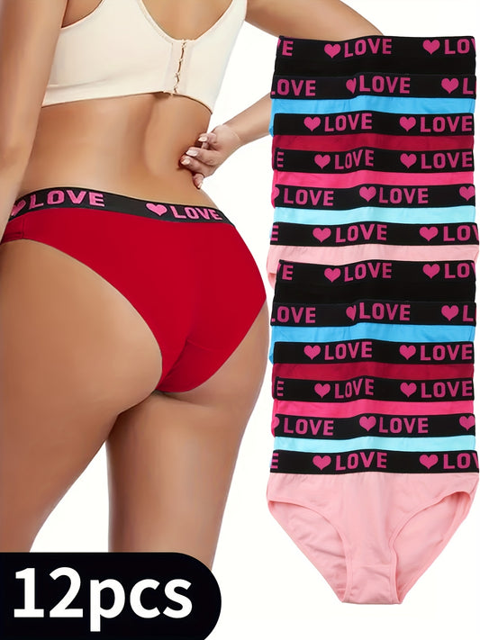 12-Pack Seamless Slim Briefs - Comfortable Breathable Stretch Briefs for Women