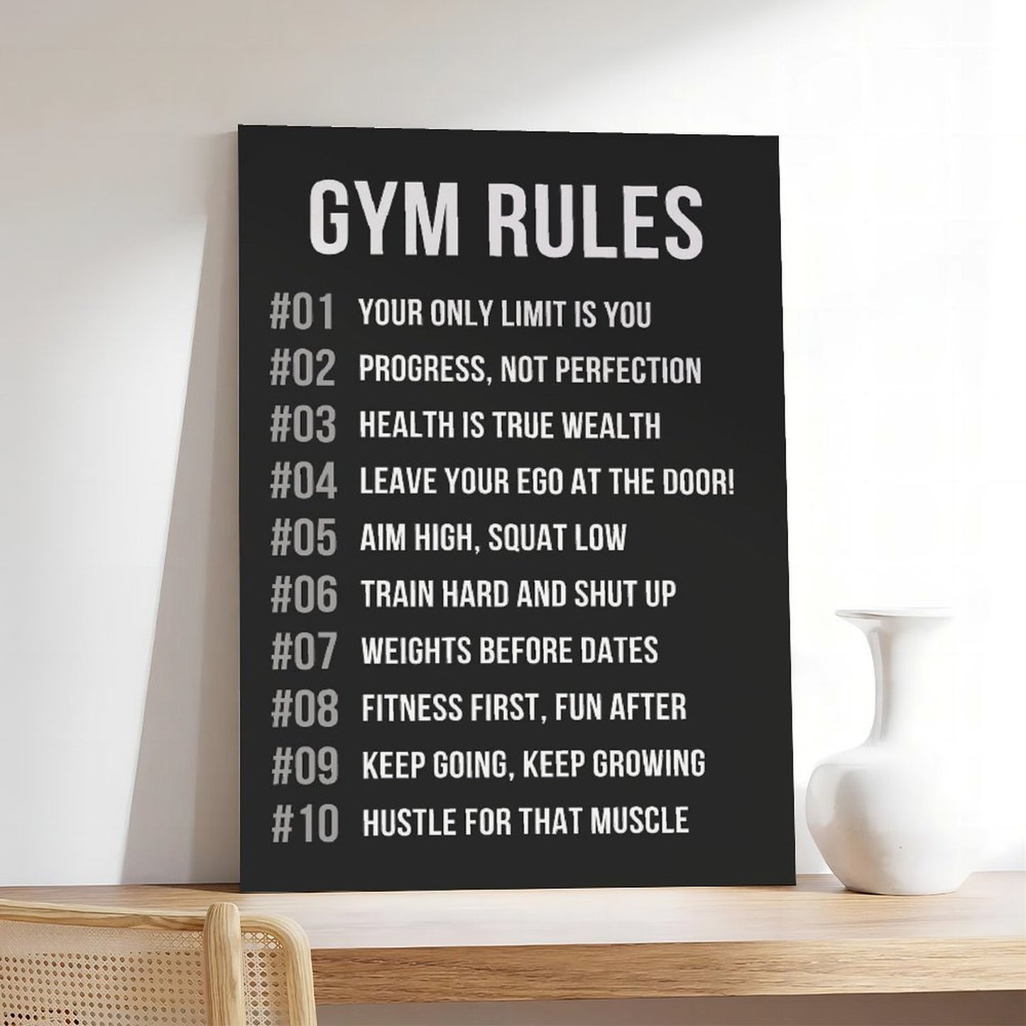 Motivational Gym Rules Sign Poster Inspirational Fitness Quote