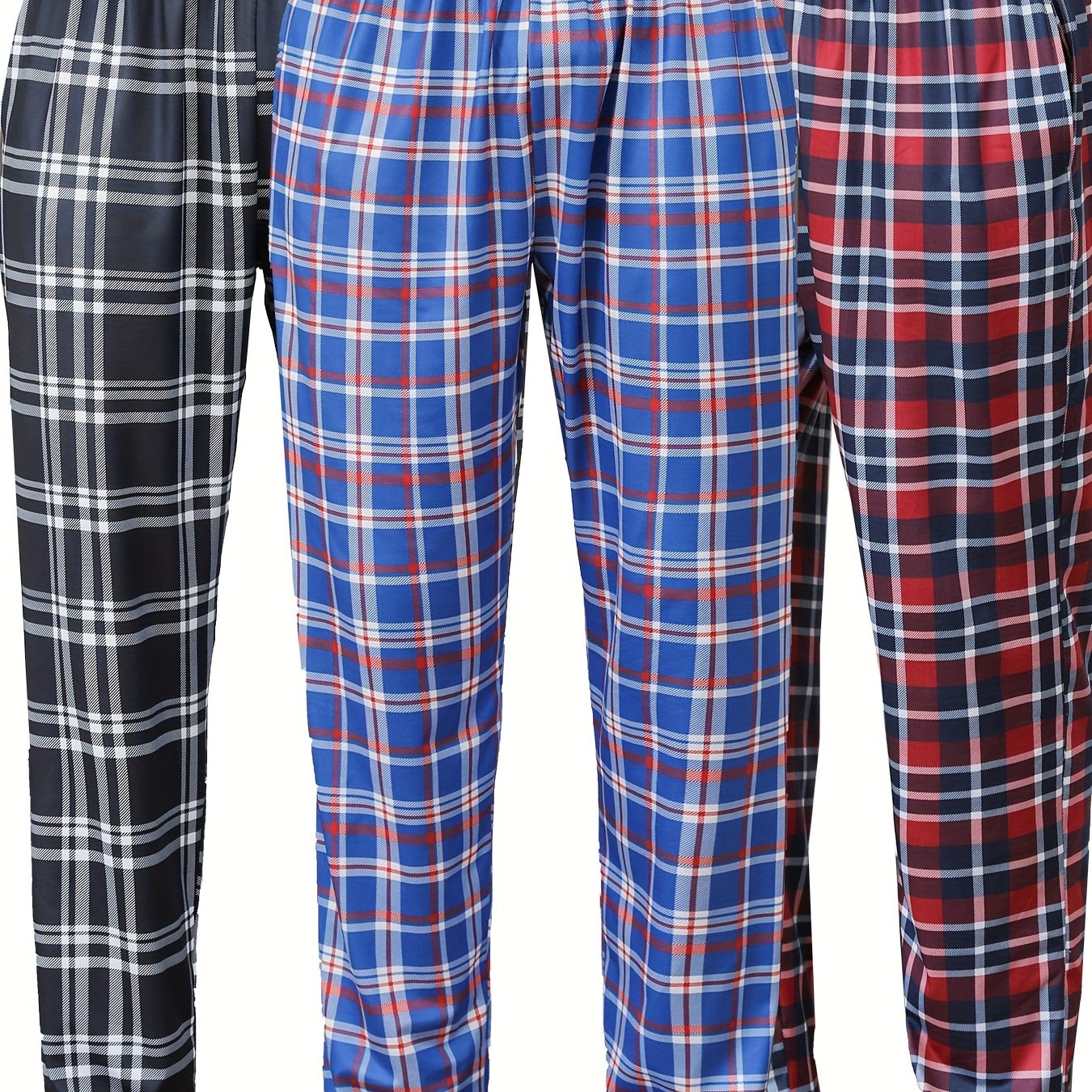 3pcs Mens Pajama Pants Loungewear Sleepwear Pijama