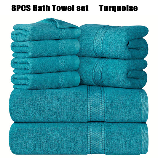8pcs Luxurious Soft Bath Towel Set for Ultimate Comfort