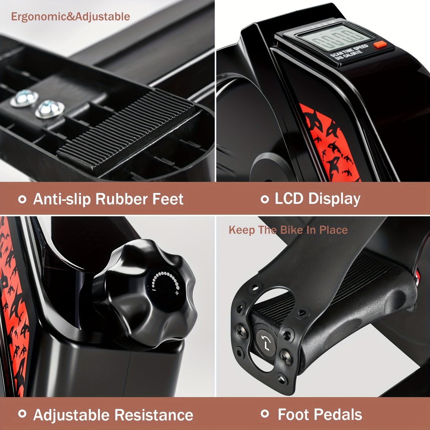 Pedal Exercise Bike Mini Elliptical Multi Functional Trainer