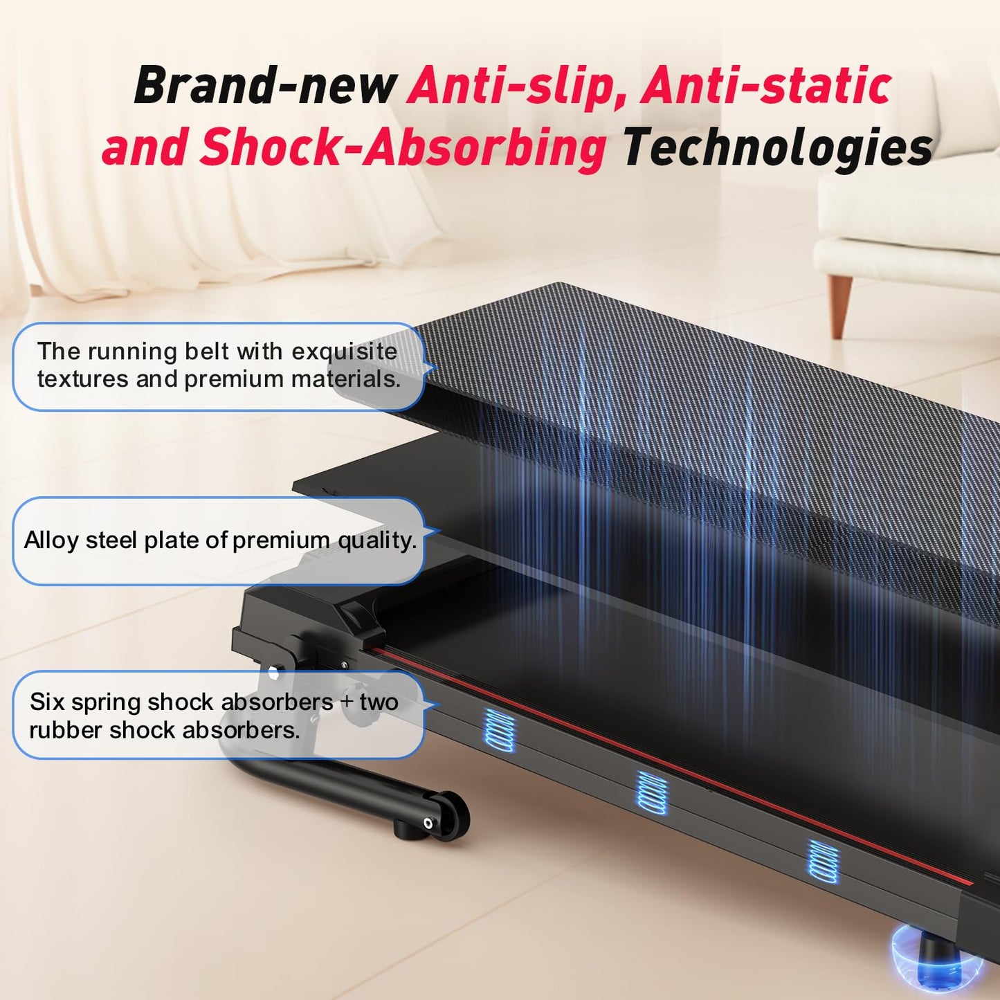 Foldable Portable Compact Walking Treadmill for Home 300LBS Capacity