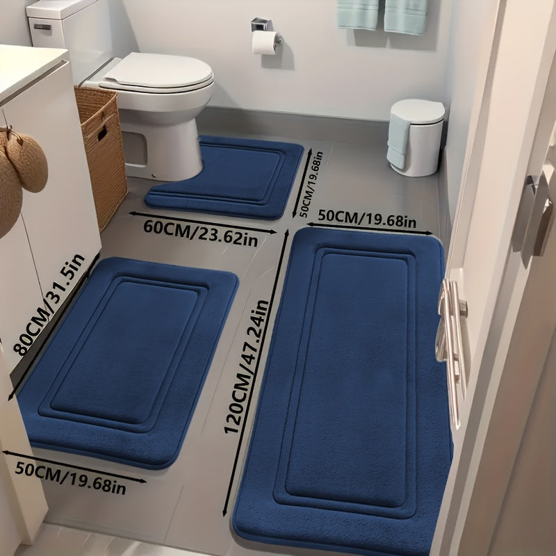 3pcs Area Rugs Including Super Absorbent Bath Mat Set
