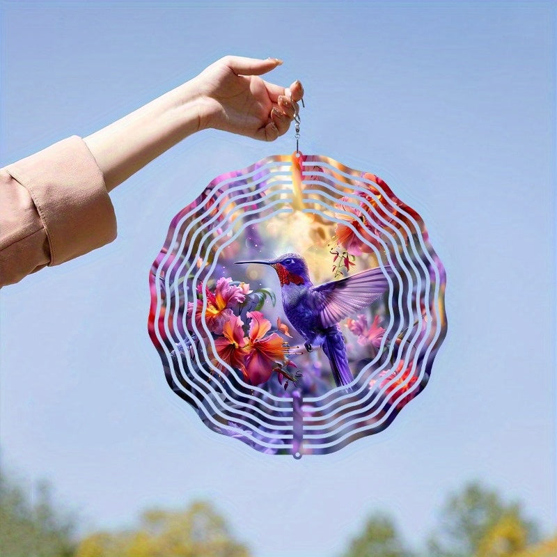Metal Hummingbird Wind Spinners Indoor Outdoor Decor Art