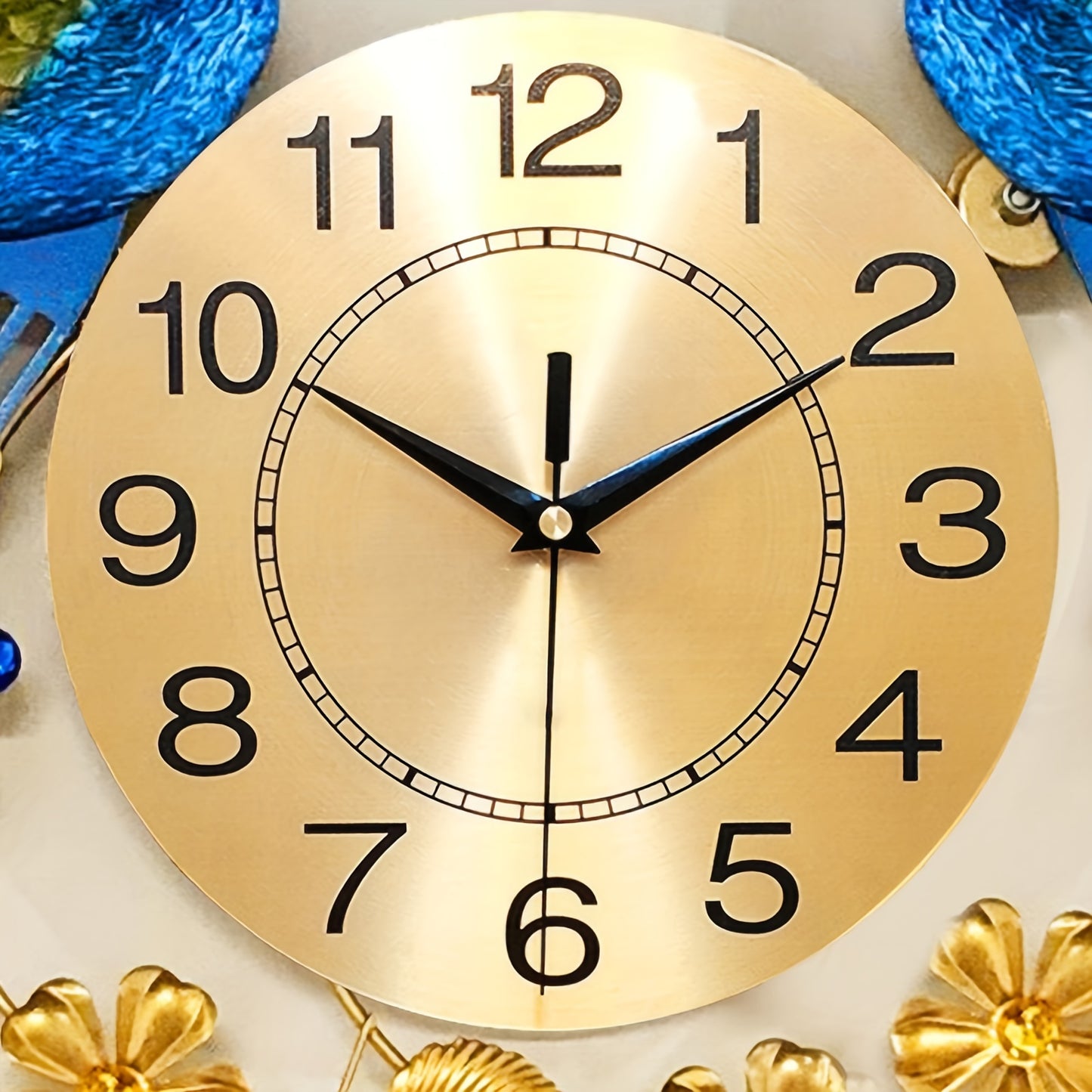 Luxury 66.14 Inch Large Peacock Wall Clock Metal Design Non Ticking Silent Art Digital Wall Clocks Big Clock for Living Room Decor
