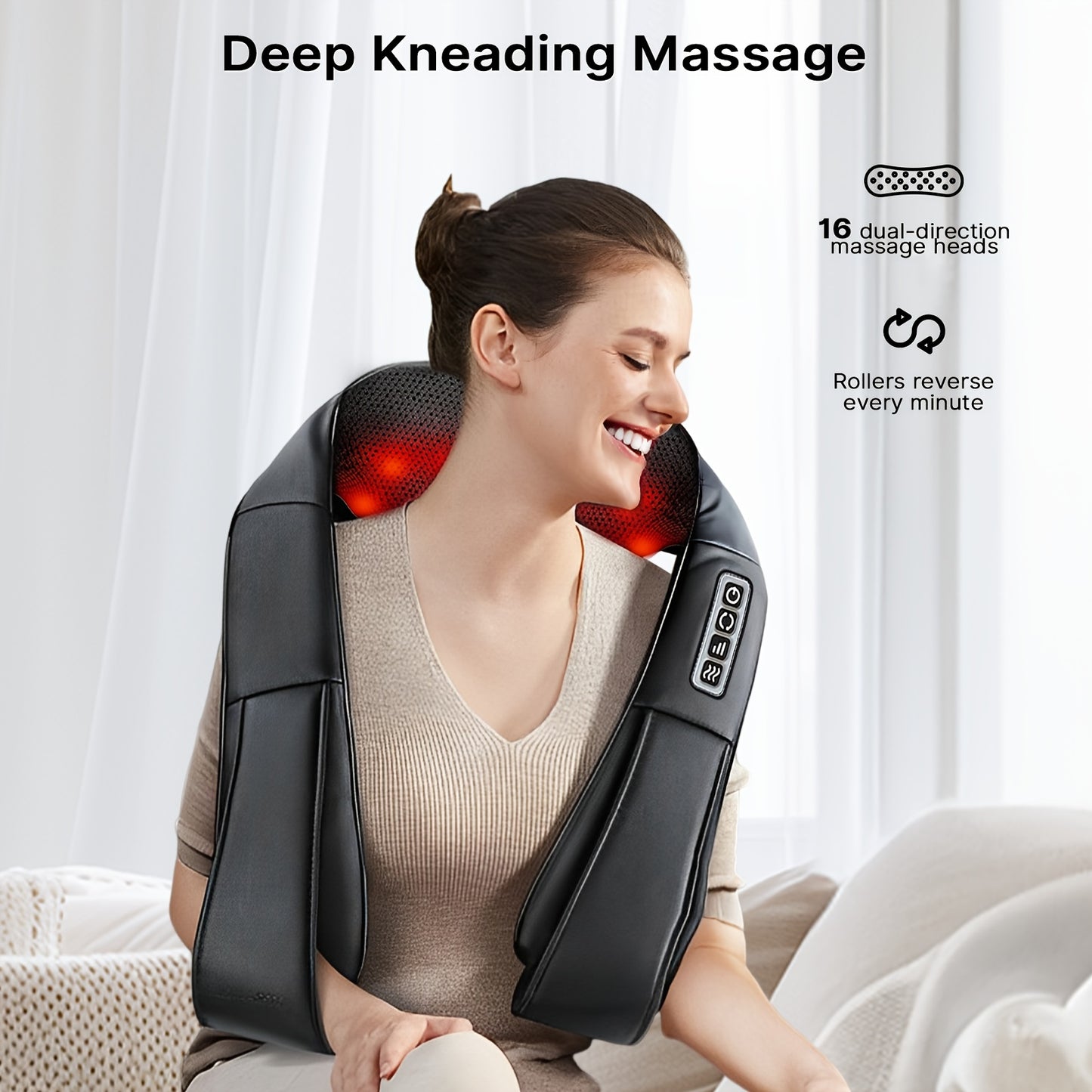 Shiatsu Massager Electric 4D Back Neck Massager with Heat
