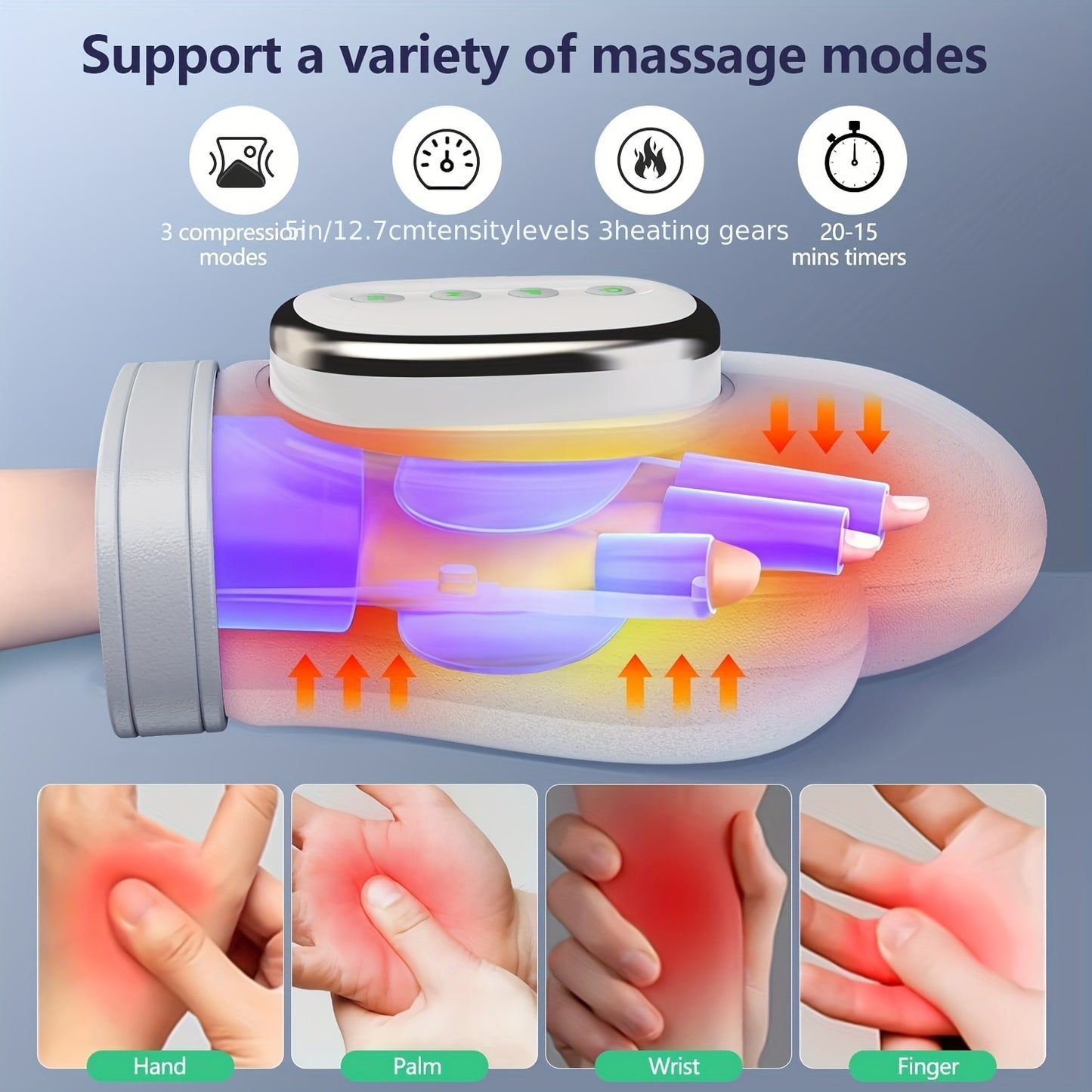 Portable Hand Massager With Heat And Compression, Finger Numbness Relief