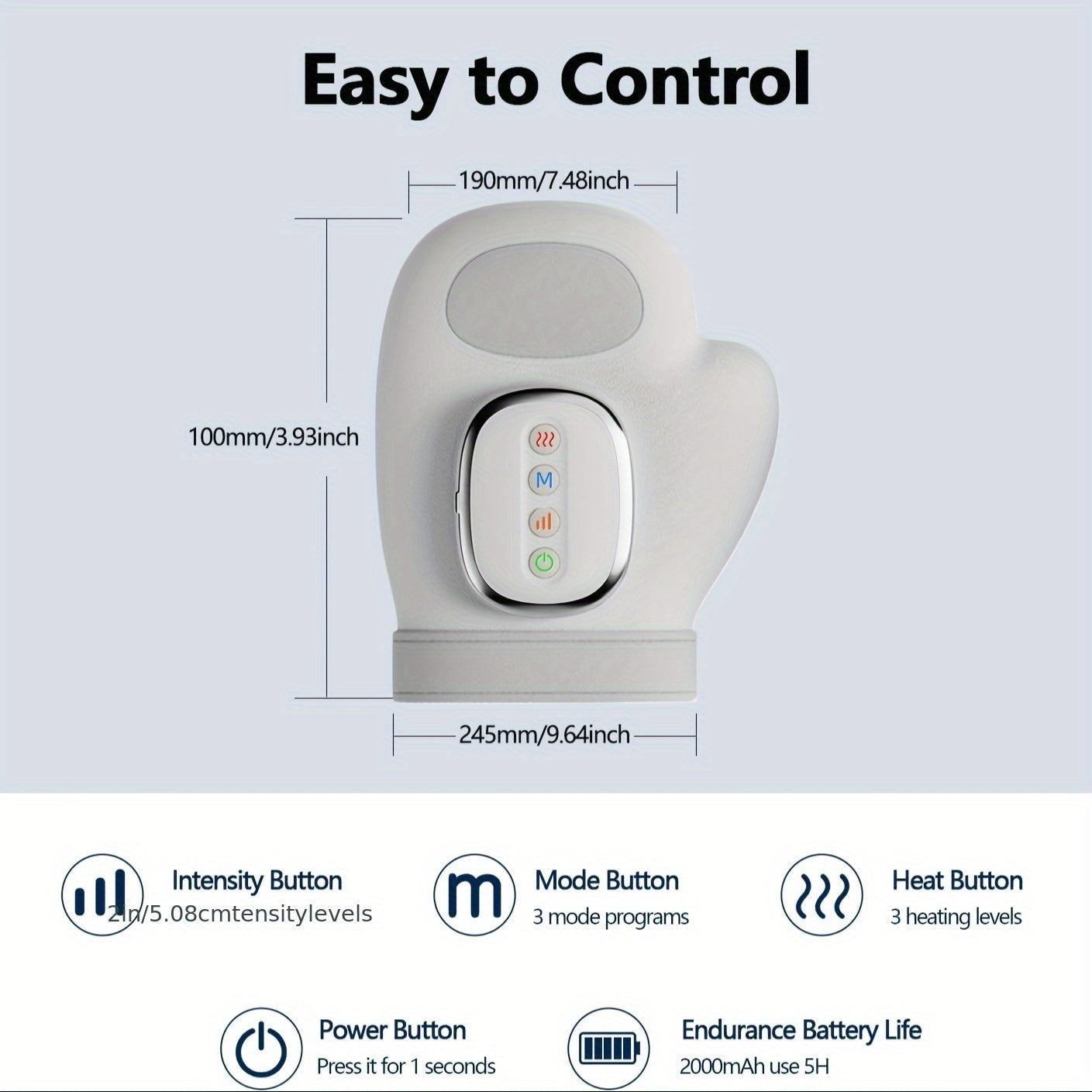 Portable Hand Massager With Heat And Compression, Finger Numbness Relief