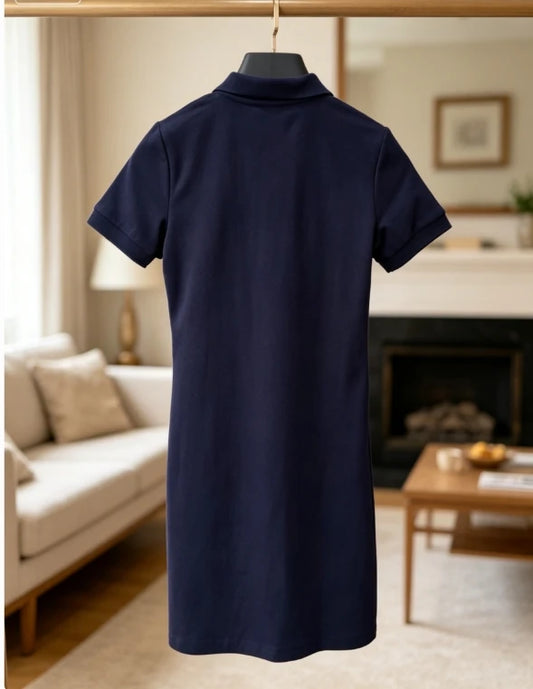 Summer Dress Versatile Slim Style With Flip Collar