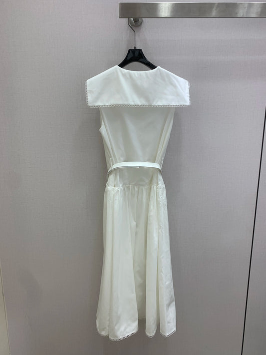 Summer Knit Waist Cinched Pleated Dress For Women Everyday