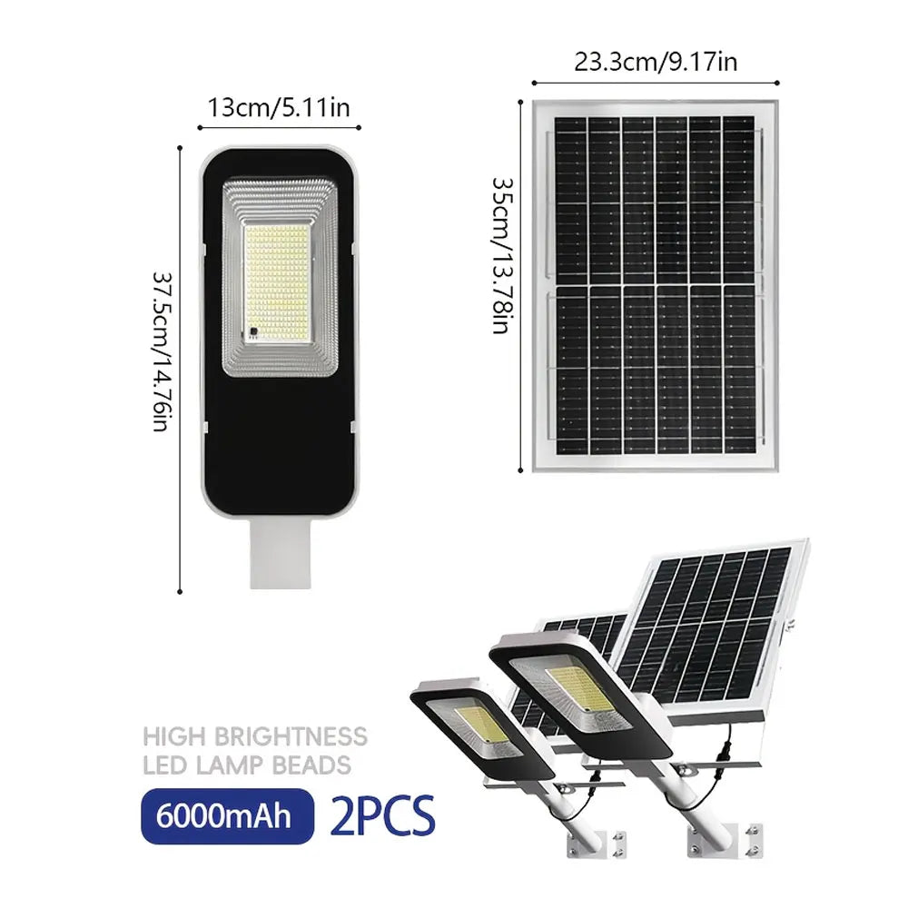Outdoor Solar Lamps 6000mAh Waterproof Street Lights Dusk To Dawn