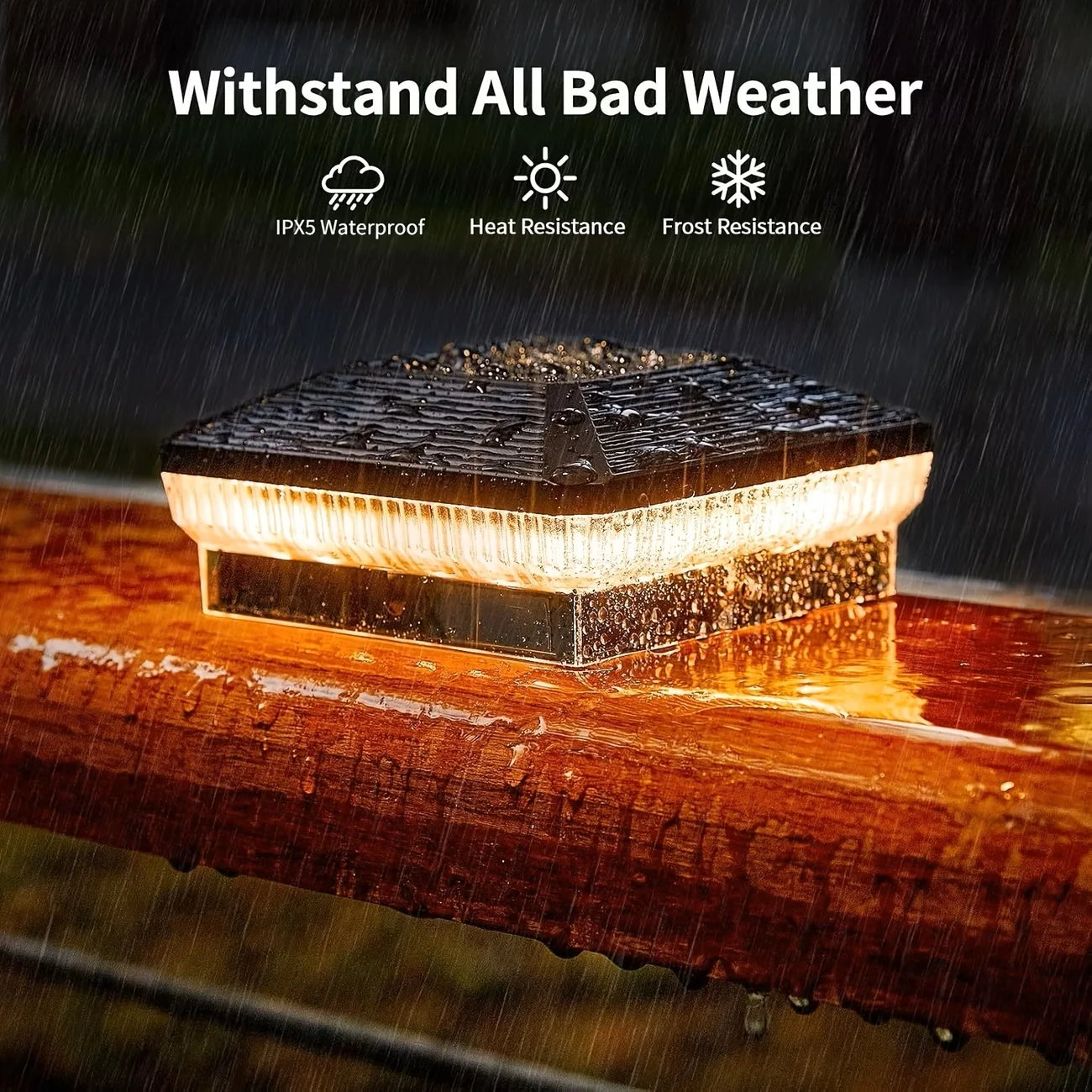 Outdoor Solar Post Lights 40 LEDs 30 Lumens 3 Modes