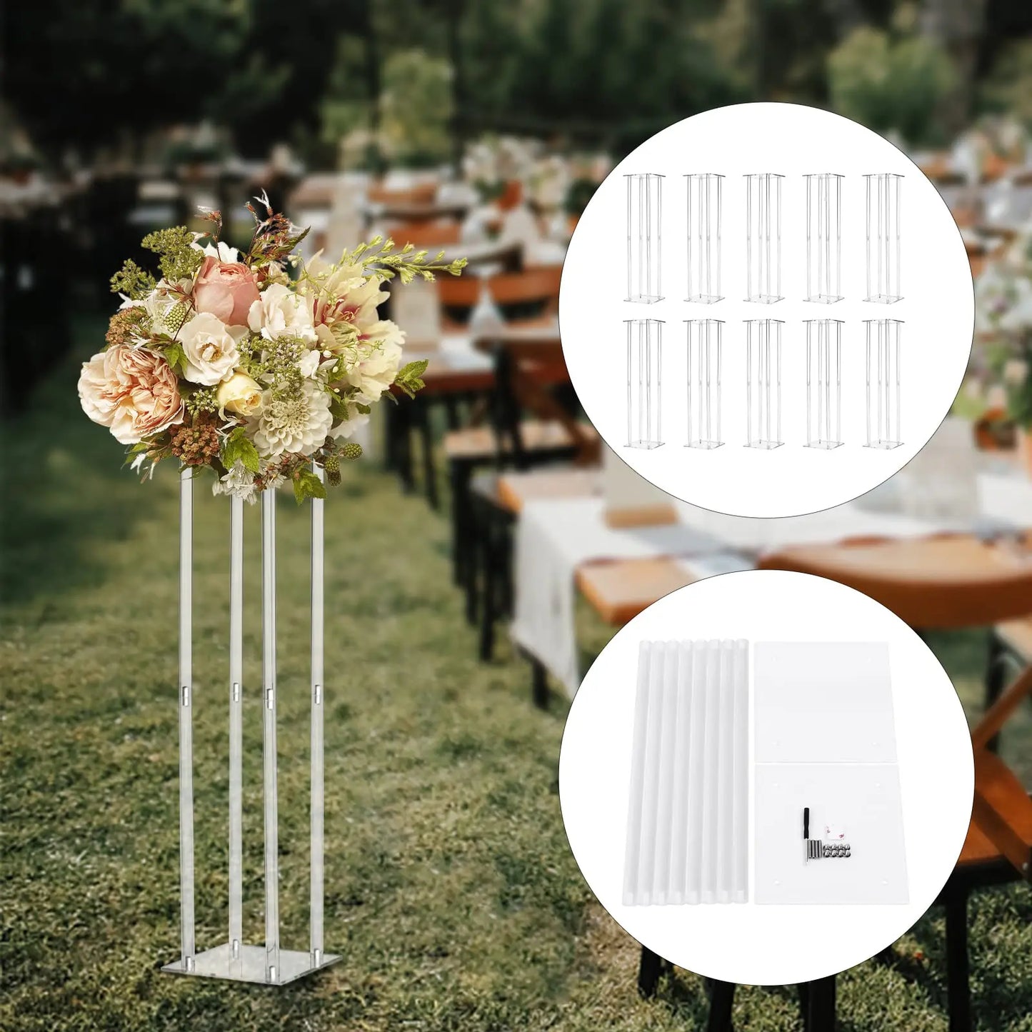 Acrylic Vase Column Stand Centerpiece For Weddings