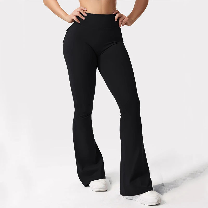 Women's Cargo Pocket Fitness Tights High-Waisted Butt Lift Yoga Pants