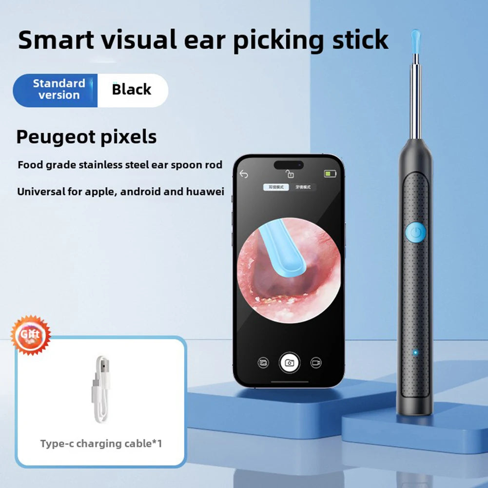 Smart Visual Ear Wax Removal Tool With Camera Otoscope