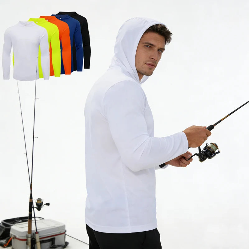 Men's Hooded Long Sleeve Sports Shirt Breathable Running