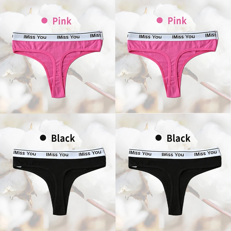Cotton Women Thongs Low Rise Panties G String Tangas
