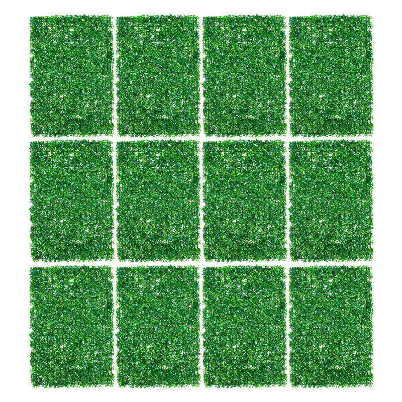 Artificial Hedge Panels Christmas Decorations 12pcs Garden Wall Decor