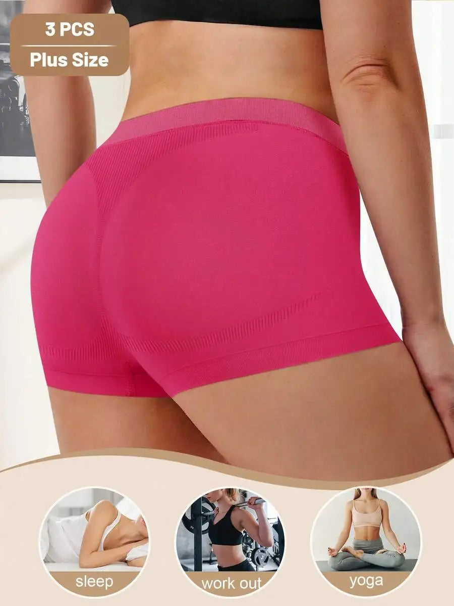 Womens Boxer Briefs Polyester Elastane Stretch Breathable Pack
