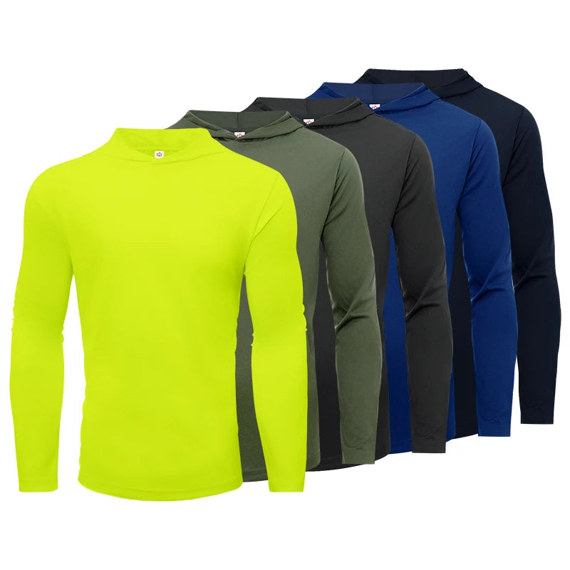 Men's Hooded Long Sleeve Sports Shirt Breathable Running