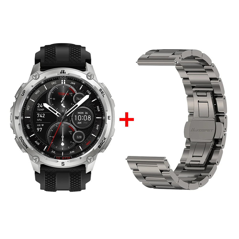 KOSPET Tank T4 Smart Watch 6Sat GPS Offline Maps 10ATM For Men