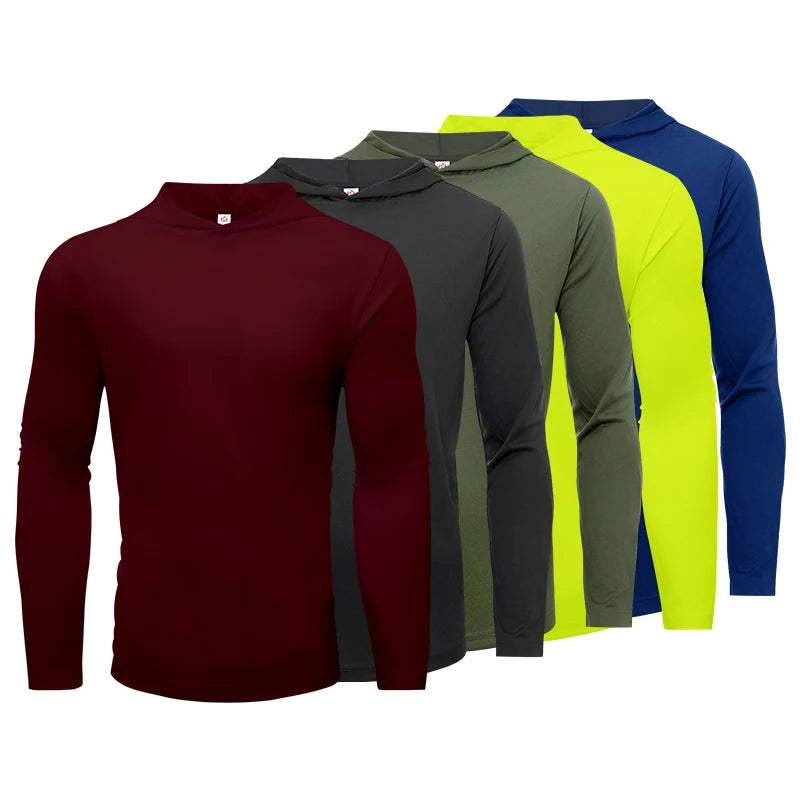 Men's Hooded Long Sleeve Sports Shirt Breathable Running