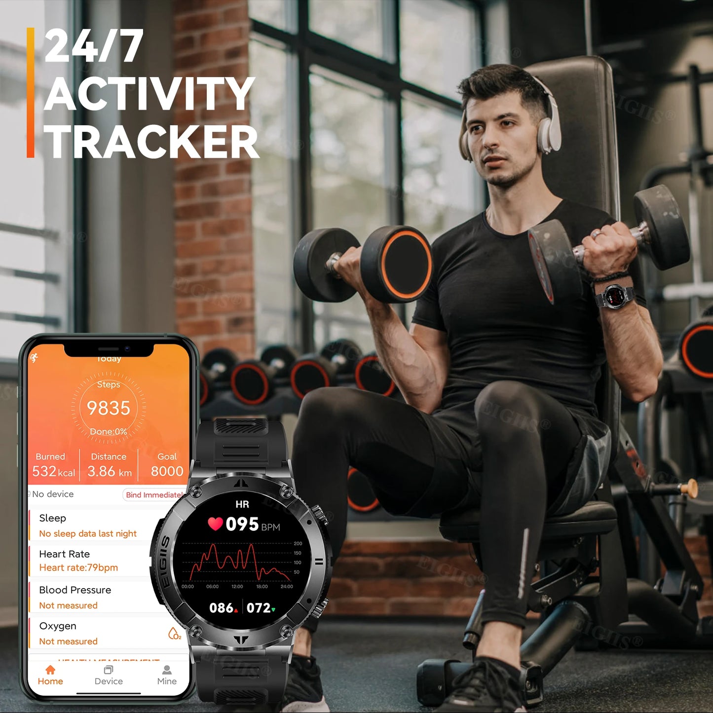 LaNikar Smart Watch Men Bluetooth Call Blood Pressure Fitness Monitor