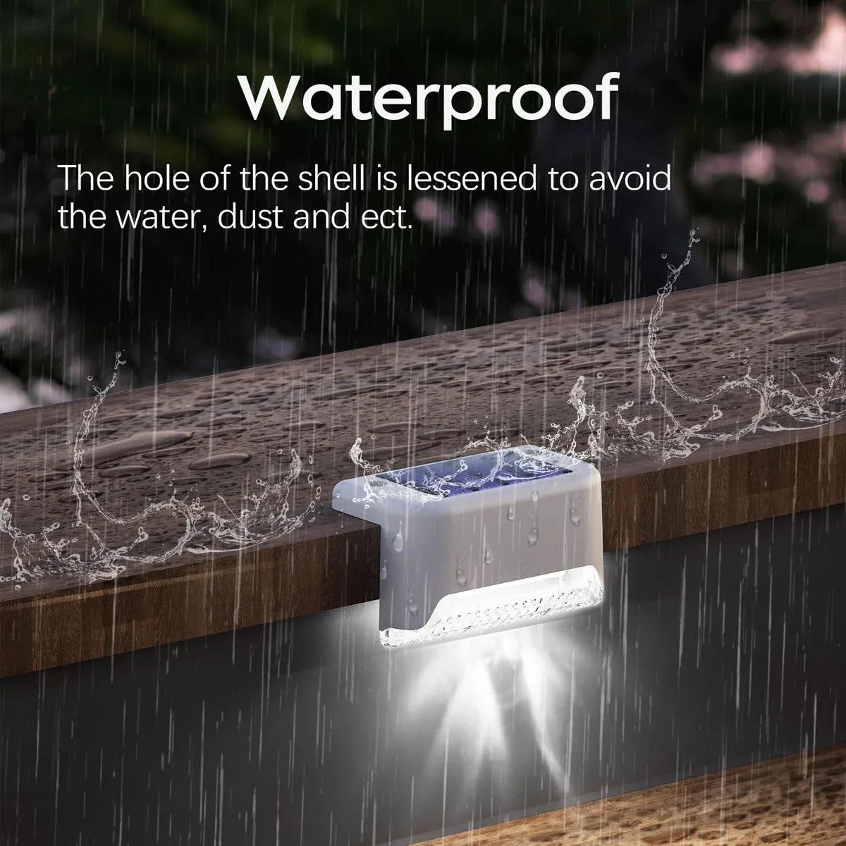 Solar Deck Step Lights Outdoor Waterproof LED Solar Powered