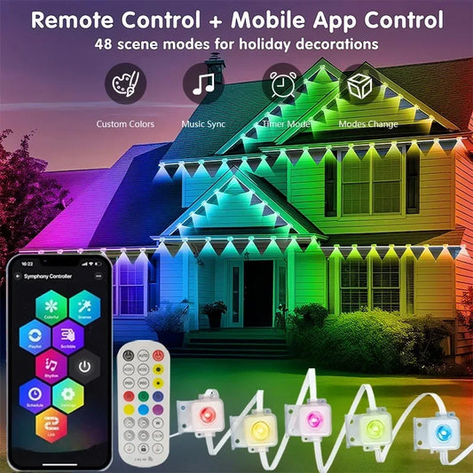 MIMIRGB Smart Outdoor LED String Lights With Bluetooth Controller