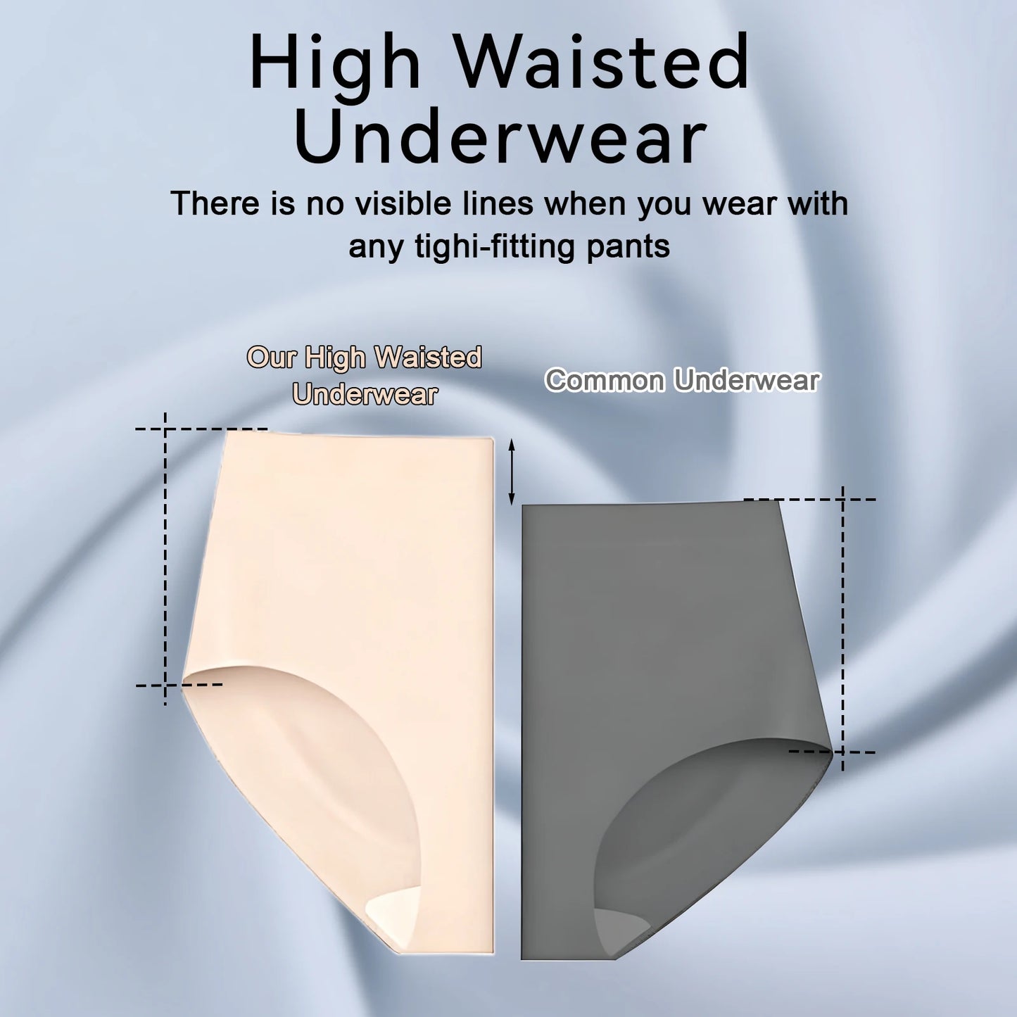 Women High Waist Seamless Underwear Breathable Comfort Briefs