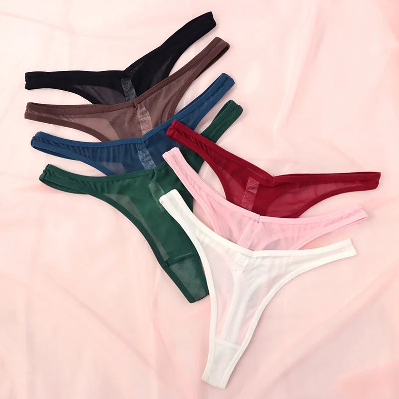 Seamless Thongs For Women Mesh TBack Panties Soft Everyday Wear