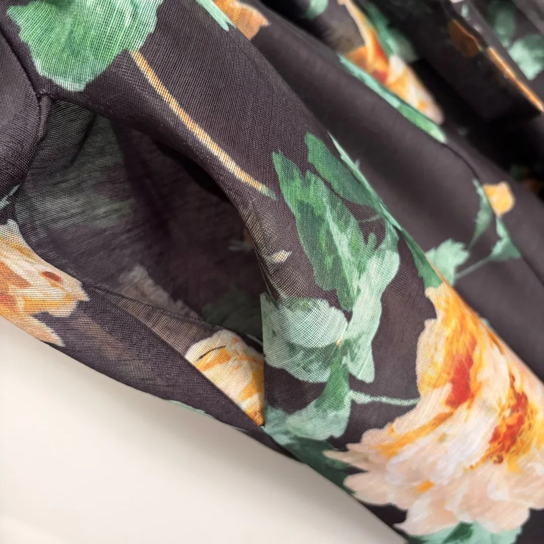 Summer Floral Print Midi Dress For Women Sleeveless
