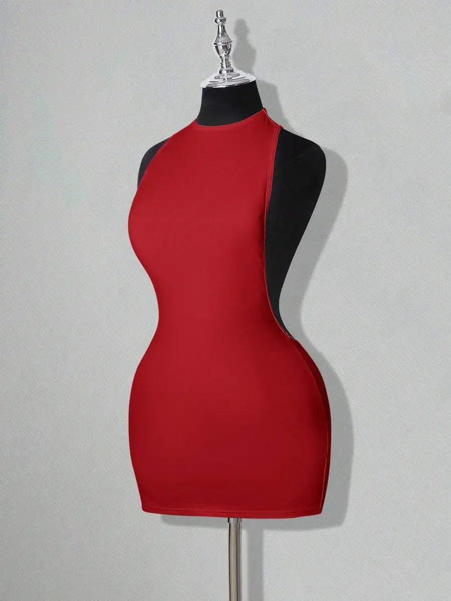 Bodycon Mini Dress With Criss-Cross Backless Design