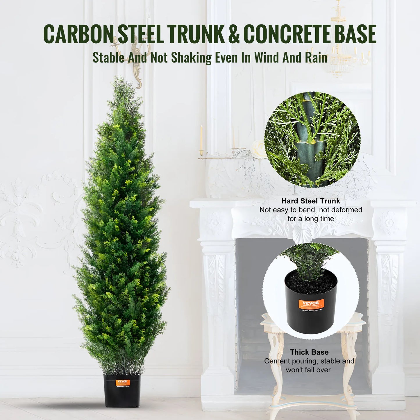 SucceBuy Artificial Cedar Topiary Tree For Home Decor Outdoor