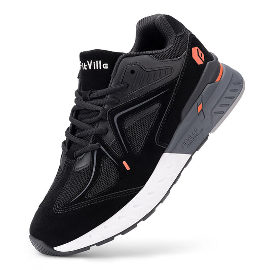 Fittington Men's Walking Shoes Extra Wide Non Slip Sneakers