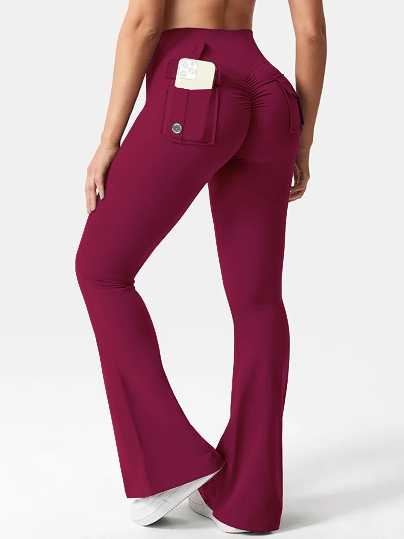 Women's Cargo Pocket Fitness Tights High-Waisted Butt Lift Yoga Pants