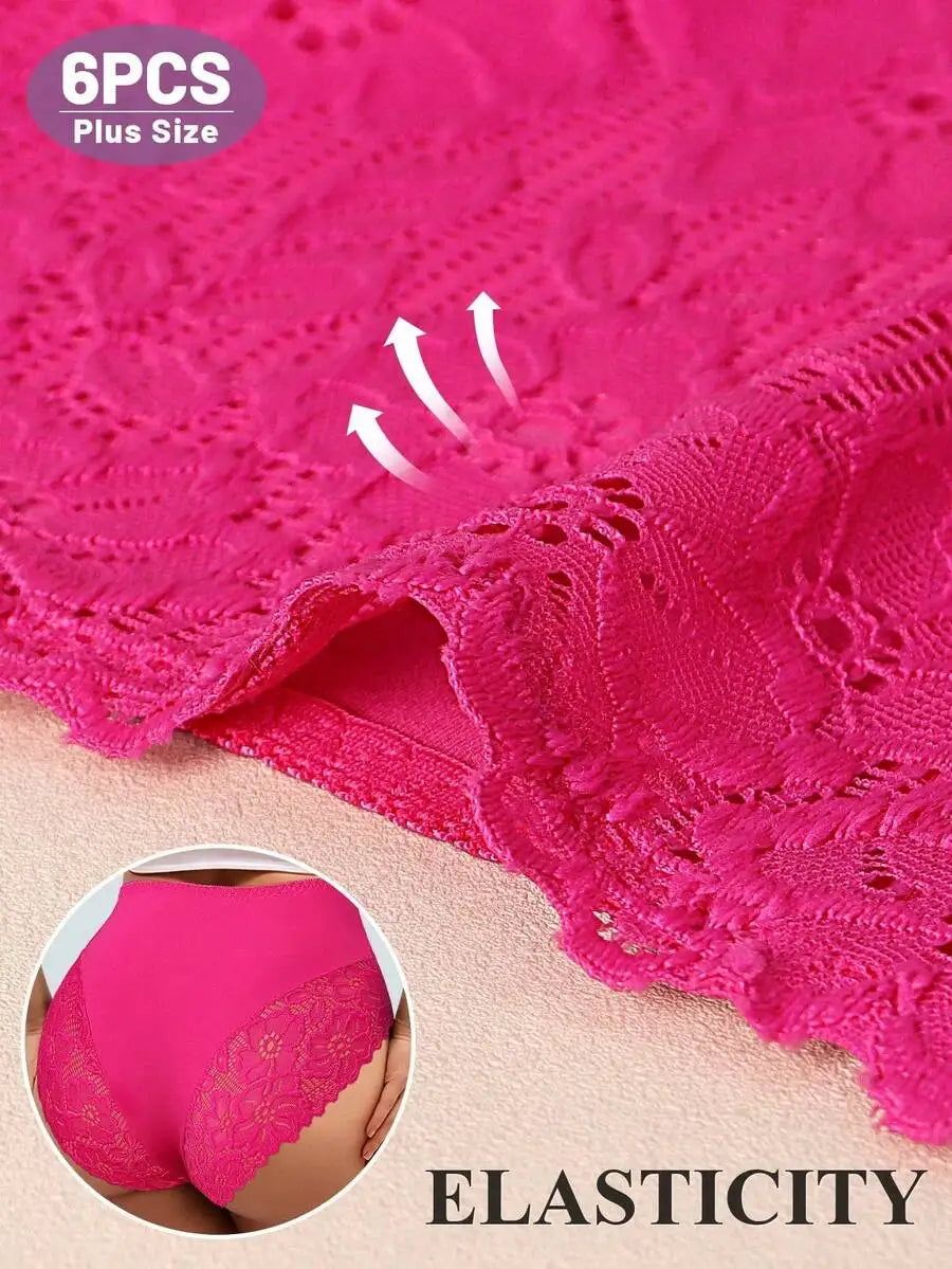 Lace Panties High Waist Tummy Control Floral Underwear