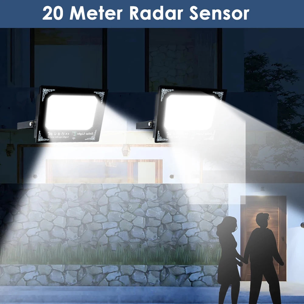 2 Head 500W Solar LED Flood Light For Outdoor Garden