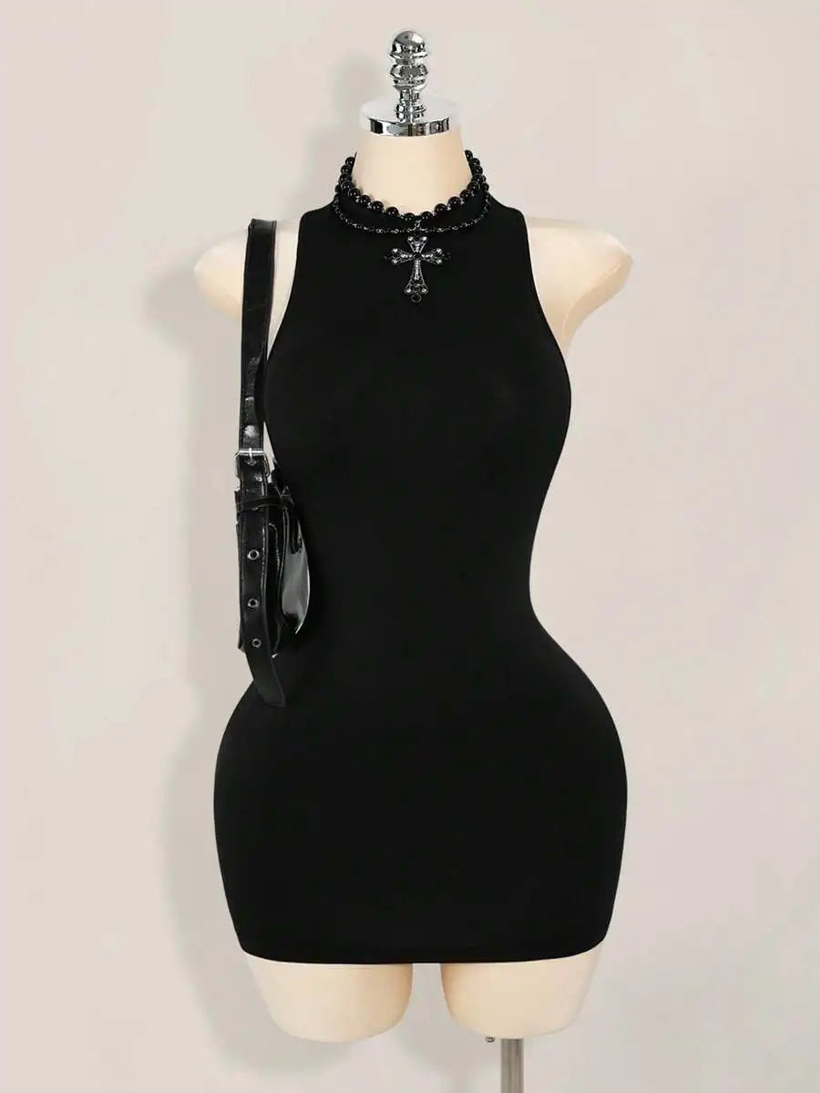 Bodycon Mini Dress With Criss-Cross Backless Design