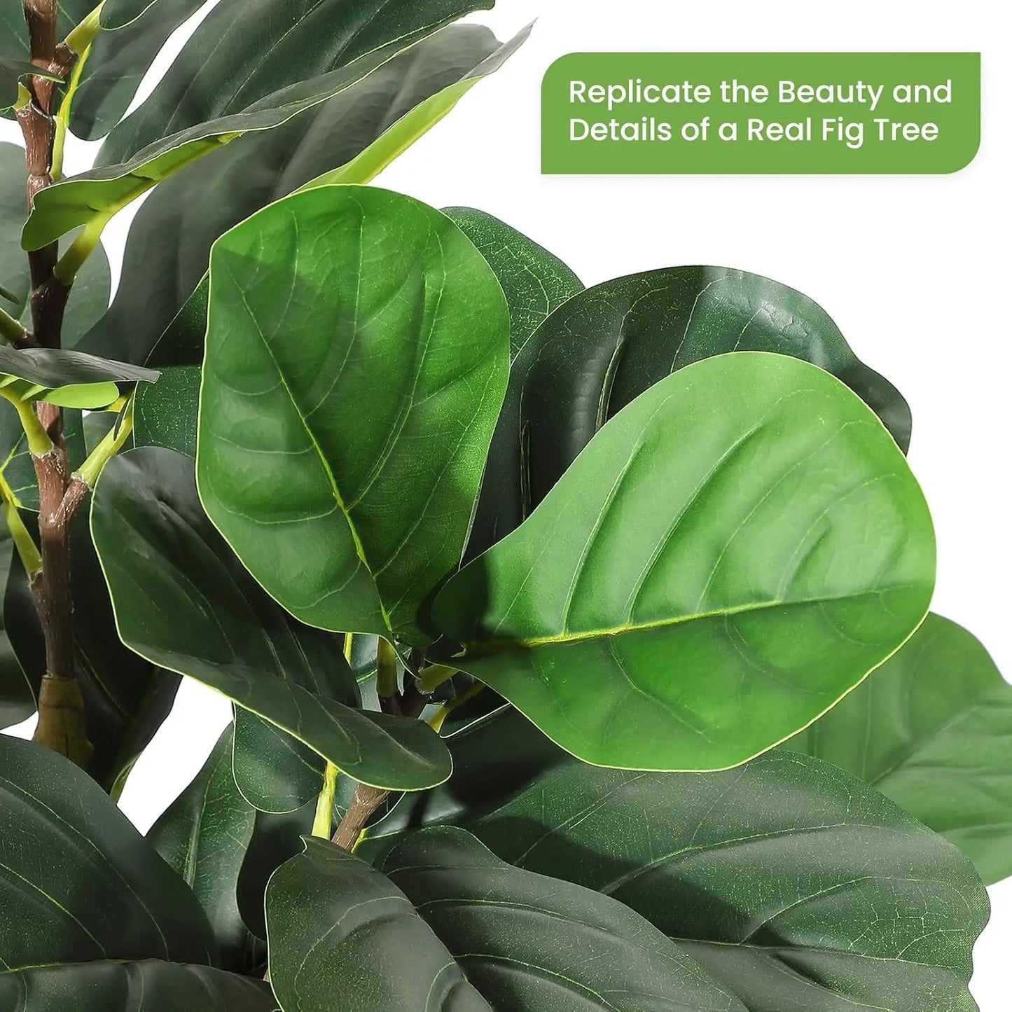 HiMISS Artificial Fiddle Leaf Fig Tree With Pot For Home Decor