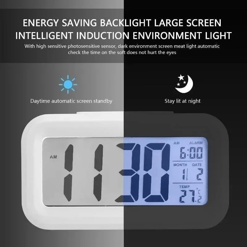 Digital Calendar Alarm Clock With LED Display For Desk