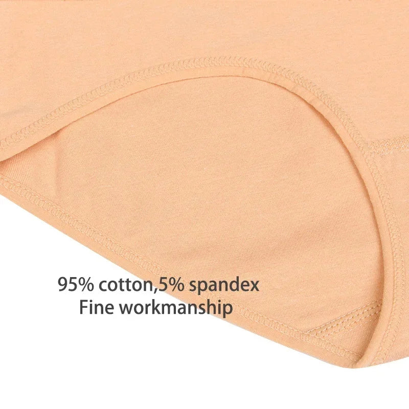 High Waist Cotton Panties For Women Abdominal Shaper 4Pcs Set