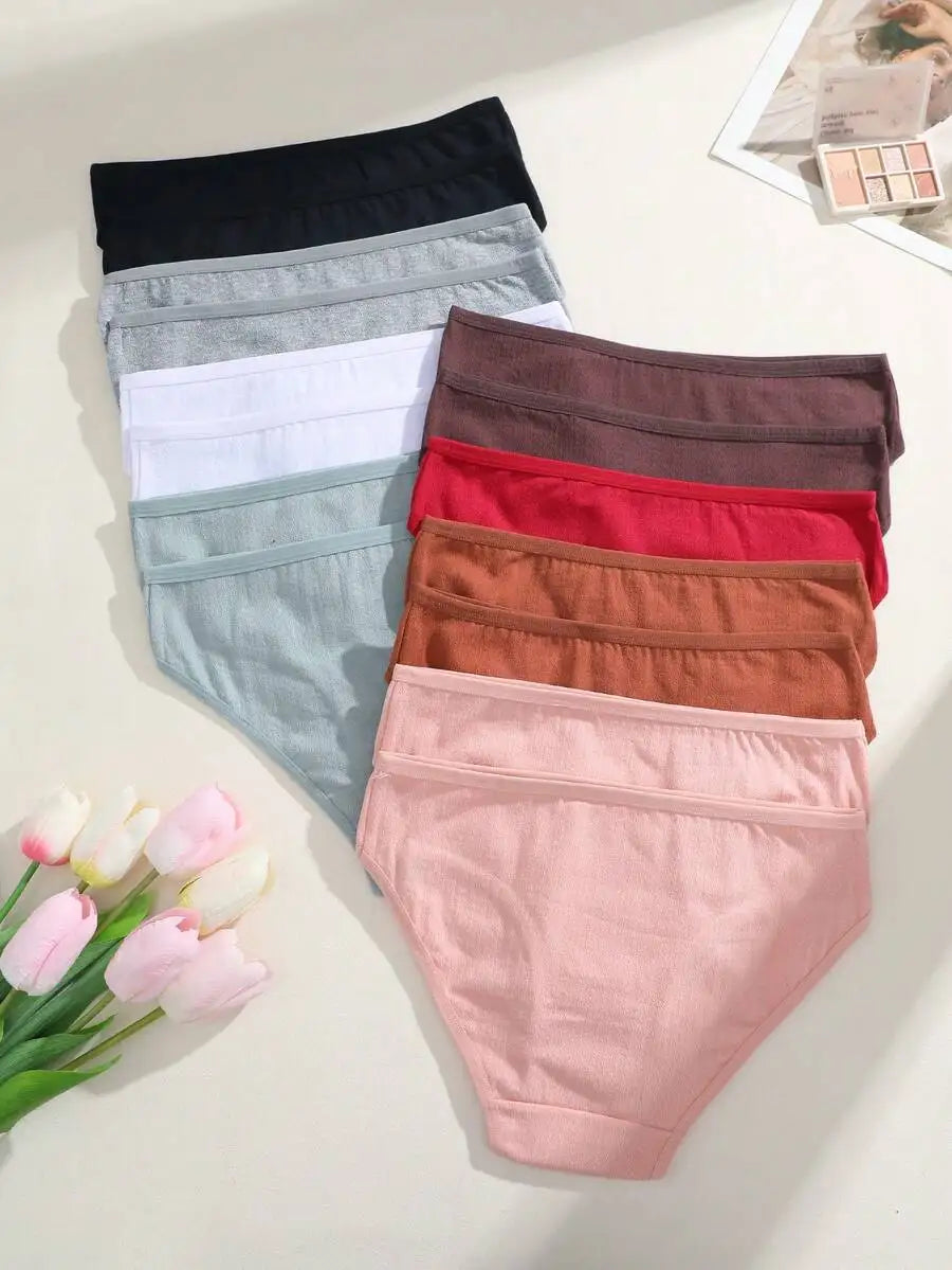 Premium Cotton Womens Briefs Pack 15 Pieces Everyday Comfortable Underwear