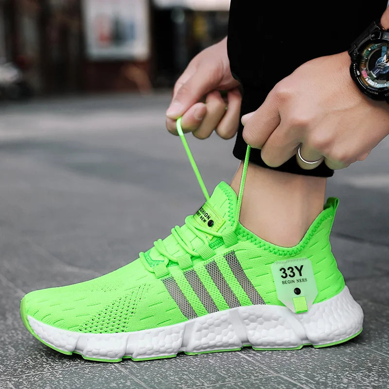 PUAMSS Men Running Shoes Breathable Mesh Sneakers All Day Comfort